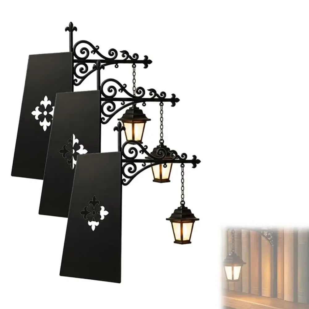 Vintage Library Bookshelf Lantern Night Light