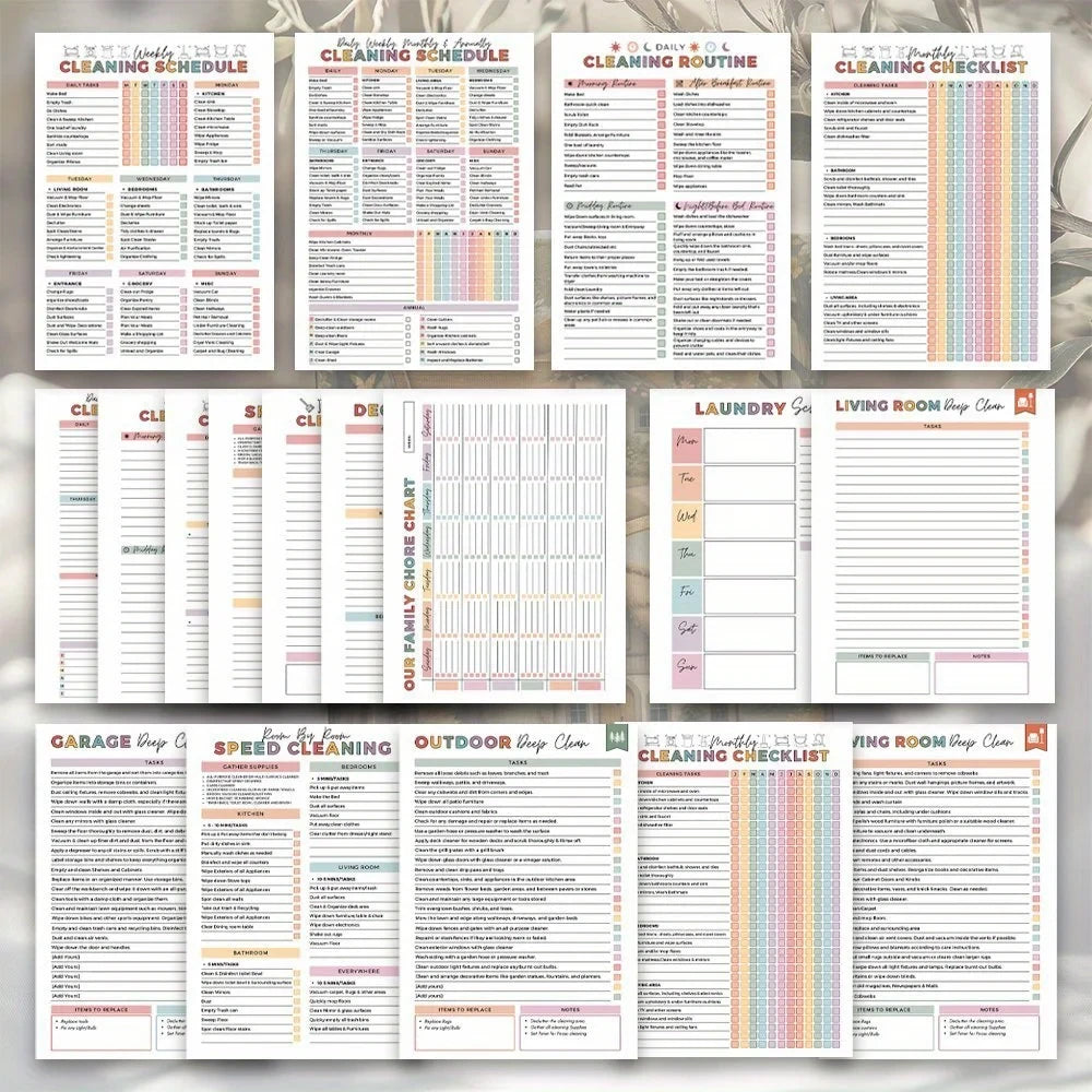ADHD Cleaning Planner – Spiral Daily Checklist