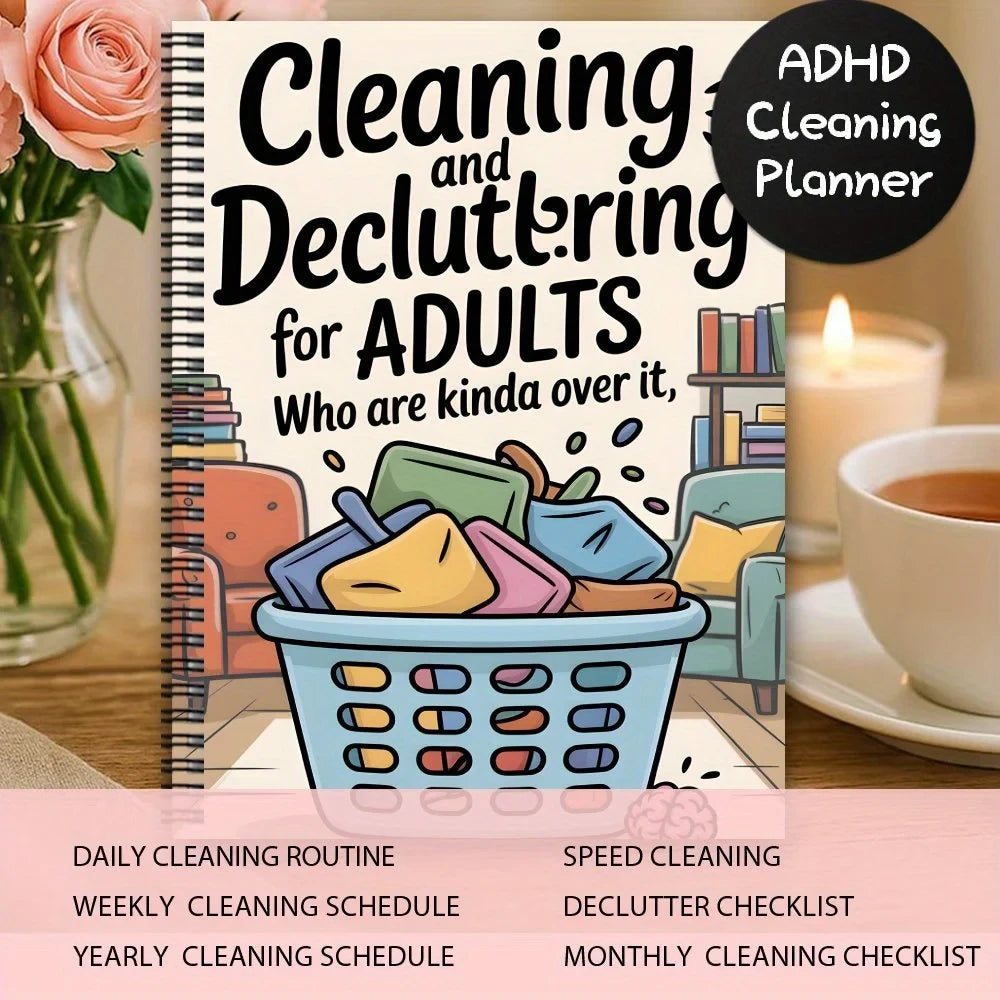 ADHD Cleaning Planner – Spiral Daily Checklist