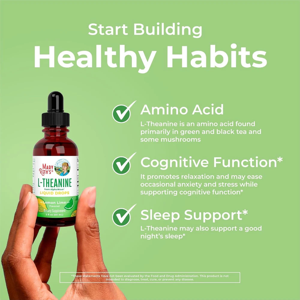MaryRuth L Theanine Liquid Drops for Morning Focus