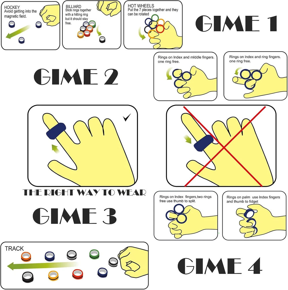 Magnetic Fidget Rings for ADHD Focus