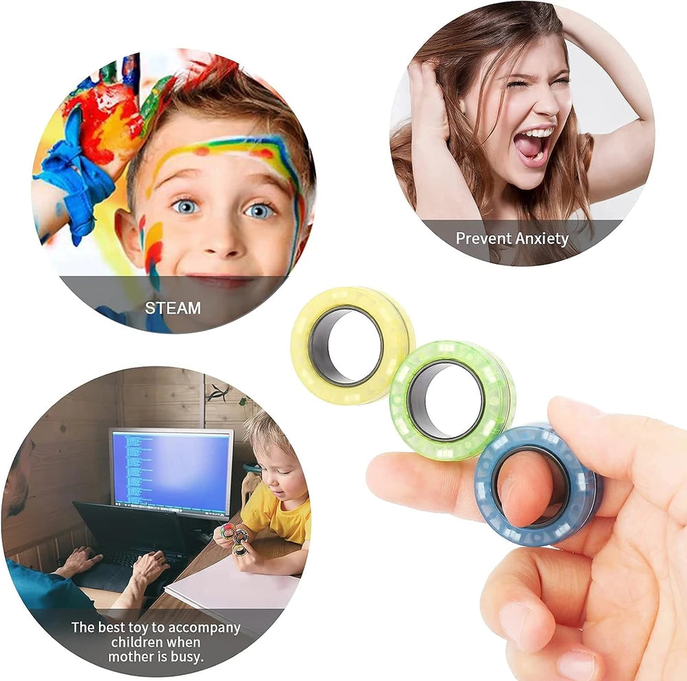 Magnetic Fidget Rings for ADHD Focus
