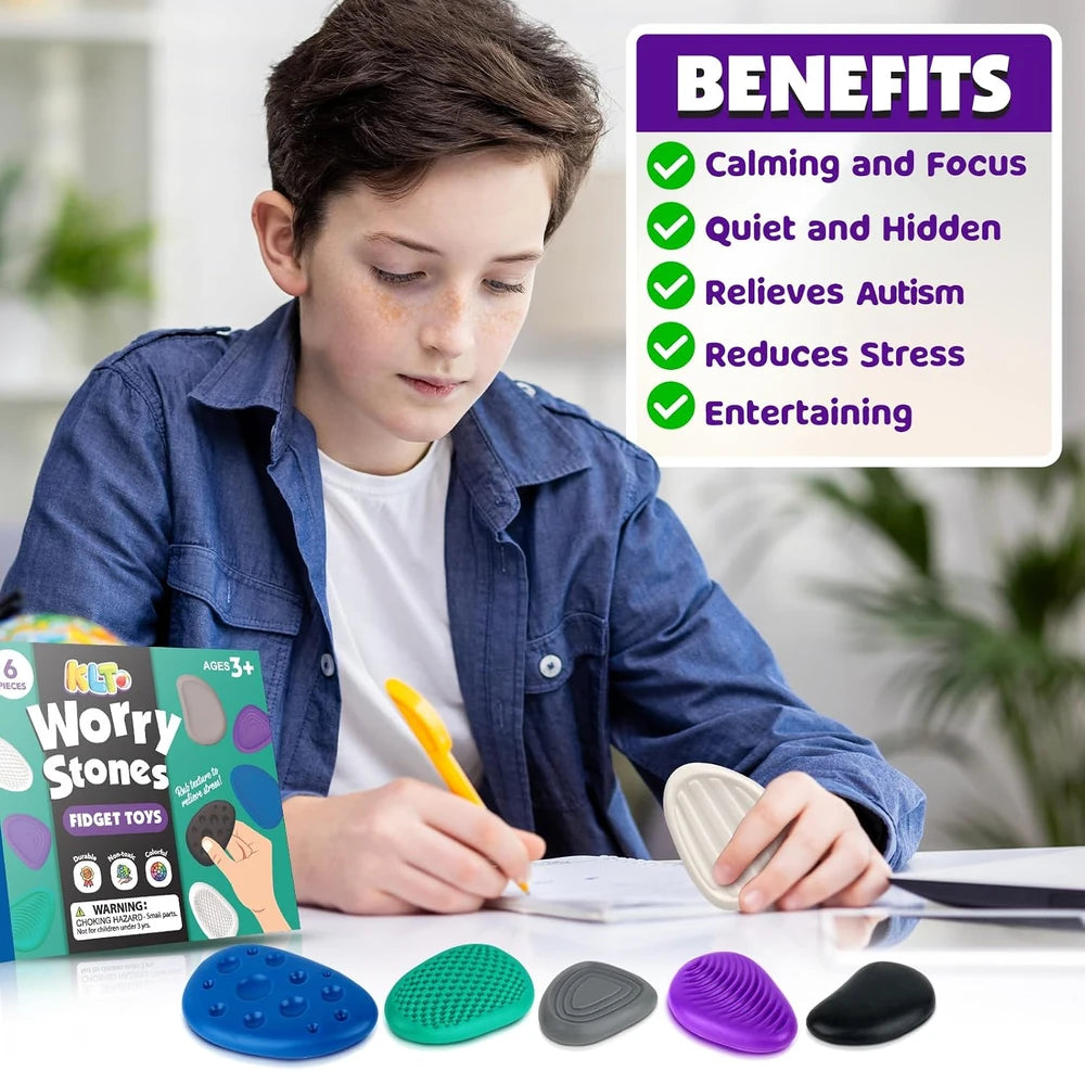 ADHD Worry Stones Sensory Fidget Set