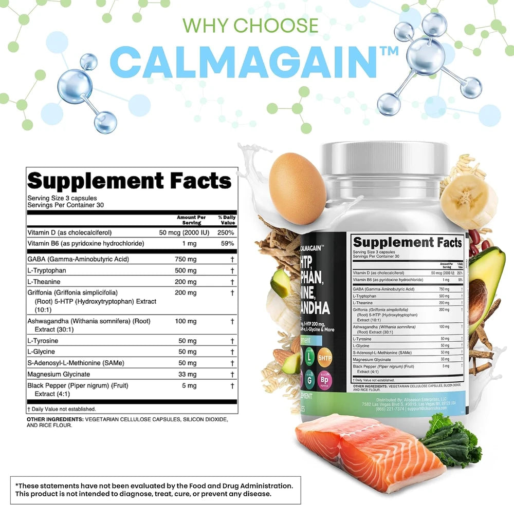 Clean Nutraceuticals GABA and Ashwagandha Supplement for Nighttime Relaxation