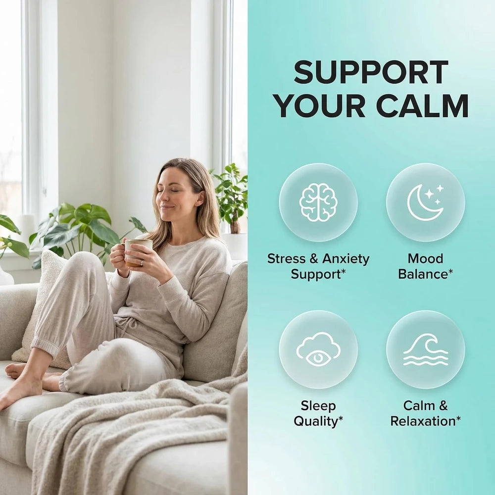 Clean Nutraceuticals GABA and Ashwagandha Supplement for Nighttime Relaxation